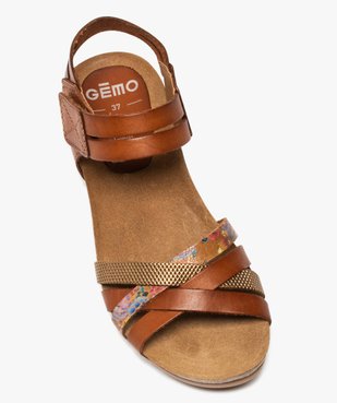 Sandales confort dessus cuir avec brides scratch femme vue6 - VALENTINA BALDA - GEMO