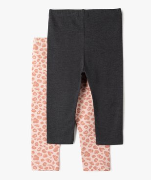 Leggings bébé fille uni et imprimé (lot de 2) vue3 - GEMO C4G BEBE - GEMO