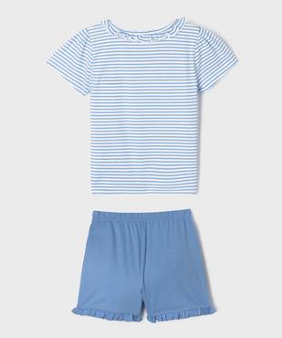 Pyjashort à volant avec haut rayé fille - LuluCastagnette vue5 - LULU CASTAGNETTE GEMO FOR GOOD - GEMO