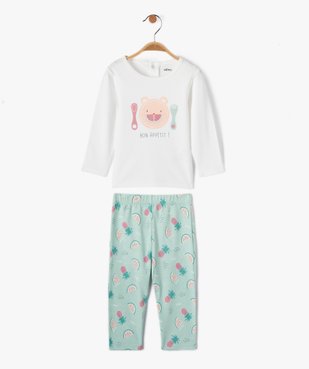 Pyjama bébé 2 pièces en jersey imprimé fruits vue1 - GEMO(BB COUCHE) - GEMO