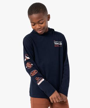 T-shirt à capuche imprimé garçon vue1 - GEMO (JUNIOR) - GEMO