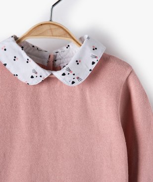 Pull bébé fille effet 2 en 1 avec col et bas chemise vue2 - GEMO(BEBE DEBT) - GEMO