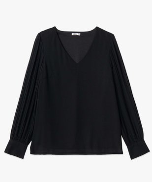Blouse femme en voile à manches longues plissées vue4 - GEMO(FEMME PAP) - GEMO