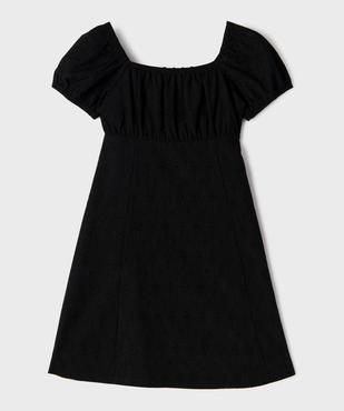 Robe courte à taille empire et manches courtes bouffantes fille vue1 - GEMO (JUNIOR) - GEMO