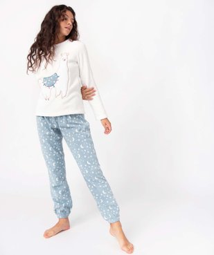 Pyjama femme chaud en maille peluche douillette vue1 - GEMO(HOMWR FEM) - GEMO