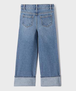 Jean straight à taille réglable en denim 100% coton fille vue4 - GEMO 4G FILLE - GEMO
