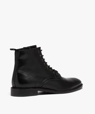 Boots homme en cuir uni bout amande vue5 - TANEO - GEMO