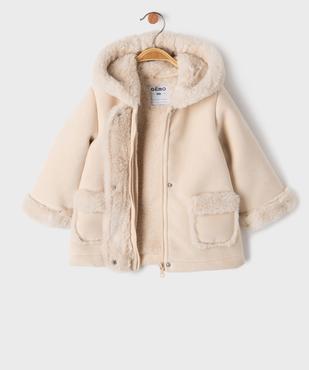 Manteau à capuche en velours doublure chaude bébé fille vue8 - GEMO(BEBE DEBT) - GEMO
