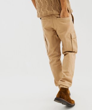 Pantalon cargo coupe straight en coton stretch homme vue3 - GEMO (HOMME) - GEMO