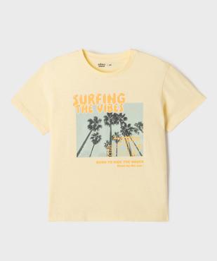 Tee-shirt manches courtes en jersey de coton imprimé estival garçon vue1 - GEMO 4G GARCON - GEMO