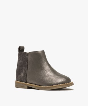 Boots bébé fille métallisées et imprimées léopard vue2 - GEMO(BEBE DEBT) - GEMO