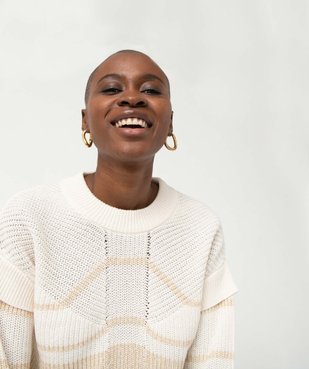Pull femme avec rayures pailletées vue6 - GEMO(FEMME PAP) - GEMO