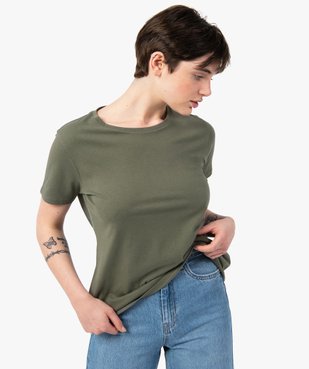 Tee-shirt femme à manches courtes avec dos plus long vue1 - GEMO(FEMME PAP) - GEMO