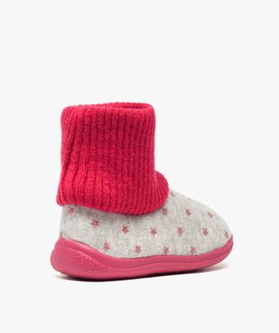 Chaussons bébé fille avec tige montante en bord-côte vue4 - GEMO(BEBE DEBT) - GEMO