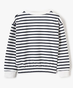 Sweat fille rayé coupe courte resserrée dans le bas - LuluCastagnette vue3 - LULUCASTAGNETTE - GEMO