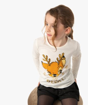 Tee-shirt fille à manches longues thème Noël - Disney vue1 - DISNEY DTR - GEMO