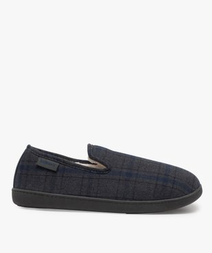 Chaussons homme pantoufles en velours - Isotoner Dessus tissu à carreaux tartan vue1 - ISOTONER - GEMO
