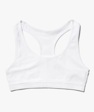 Brassière dos nageur en microfibre côtelée sans coutures fille vue1 - GEMO (JUNIOR) - GEMO