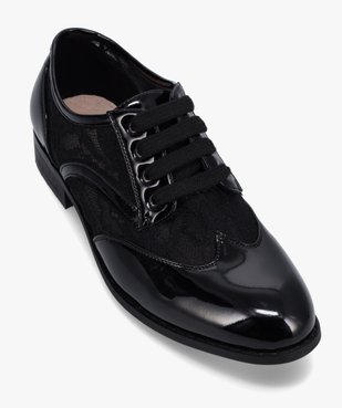 Derbies femme unis dessus vernis et dentelle vue5 - GEMO (CASUAL) - GEMO
