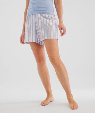 Short de pyjama en voile de coton imprimé femme vue1 - GEMO 4G FEMME - GEMO
