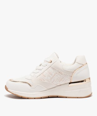 Baskets femme à talon compensé et à zip avec bout amande vue3 - VALENTINA BALDA - GEMO