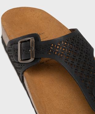 Sandales plates en cuir à entredoigt et large bride ajourée femme vue7 - VALENTINA BALDANO GEMO FORGOOD - GEMO
