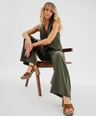 Pantalon large et souple à ceinture élastique femme vue2 - GEMO(FEMME PAP) - GEMO