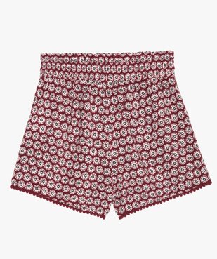 Short fille imprimé wax avec taille smockée vue3 - GEMO (ENFANT) - GEMO