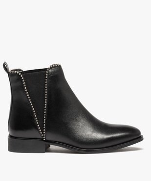 Boots femme style Chelsea dessus cuir uni - Taneo vue1 - TANEO - GEMO