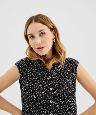 Chemise sans manches courte et ample en viscose fluide imprimée femme vue2 - GEMO 4G FEMME - GEMO