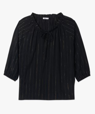 Blouse femme à rayures pailletée et col froncé vue4 - GEMO(FEMME PAP) - GEMO
