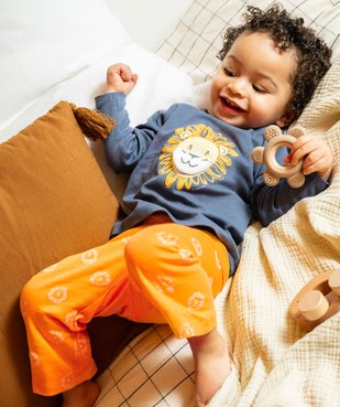 Pyjama 2 pièces en coton à motif lions bébé vue1 - GEMO 4G BEBE - GEMO