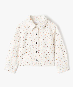 Veste fille en twill fleuri à fermeture pressionnée vue1 - GEMO (ENFANT) - GEMO