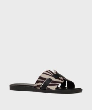 Mules plates motif zèbre femme vue2 - FOLLOW ME - GEMO