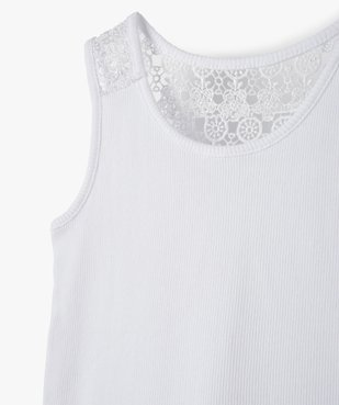 Débardeur fille côtelé avec dos en dentelle brodée vue2 - GEMO (ENFANT) - GEMO