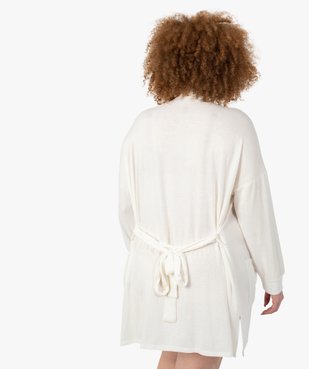 Veste d'intérieur femme grande taille en maille douce avec ceinture à nouer vue3 - GEMO(HOMWR FEM) - GEMO