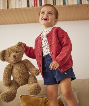 Short en velours avec ceinture froncée bébé fille - LuluCastagnette vue6 - LULUCASTAGNETTE - GEMO