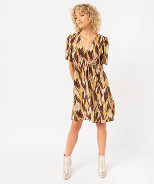 Robe imprimée à manches courtes femme vue2 - GEMO(FEMME PAP) - GEMO