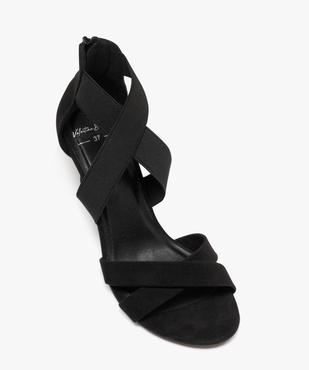 Sandales à talon aiguille en suédine à brides élastiques femme vue5 - VALENTINA BALDA - GEMO