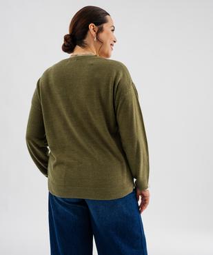Pull fin à col V femme grande taille vue3 - GEMO (G TAILLE) - GEMO