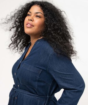 Robe en jean femme grande taille forme chemise vue2 - GEMO 4G GT - GEMO