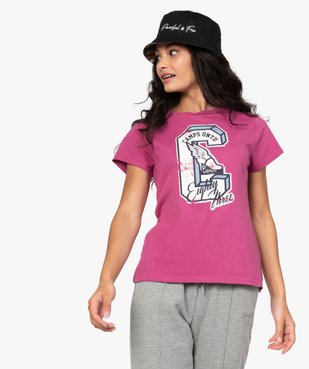 Tee-shirt femme à manches courtes et motif patiné - CAMPS vue2 - CAMPS UNITED - GEMO