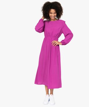 Robe femme longue à manches longues blousantes vue1 - GEMO(FEMME PAP) - GEMO