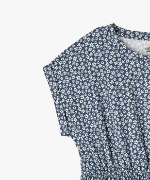 Robe à manches courtes imprimée en coton fille vue2 - GEMO 4G FILLE - GEMO