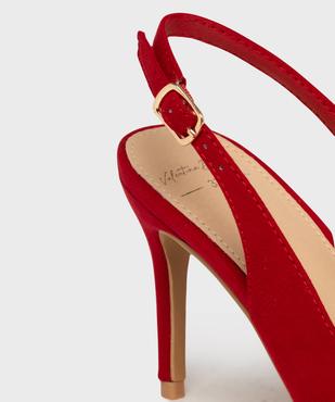 Escarpins slingbacks en suédine à talon aiguille et bout pointu femme - Valentina Baldano vue6 - VALENTINA BALDA - GEMO