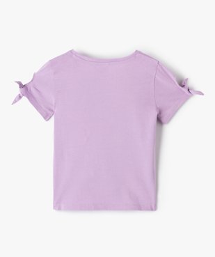Tee-shirt fille à manches courtes nouées motif La Petite Sirène - Disney vue3 - DISNEY DTR - GEMO