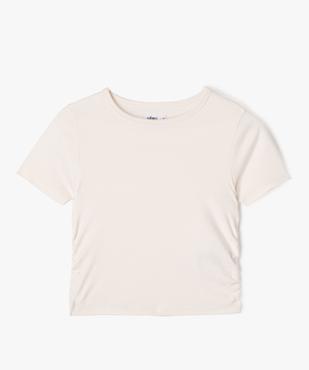 Tee-shirt manches courtes crop top à fronces fille vue2 - GEMO 4G FILLE - GEMO