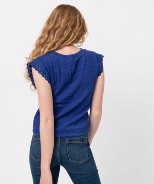Tee-shirt femme sans manches en matière texturée vue3 - GEMO(FEMME PAP) - GEMO