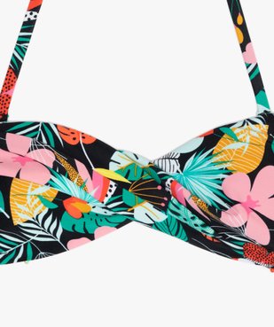 Haut de maillot de bain fille forme bandeau à motifs fleuris vue2 - GEMO (JUNIOR) - GEMO