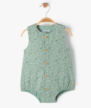 Combishort bébé sans manches à petits motifs - LuluCastagnette vue1 - LULUCASTAGNETTE - GEMO